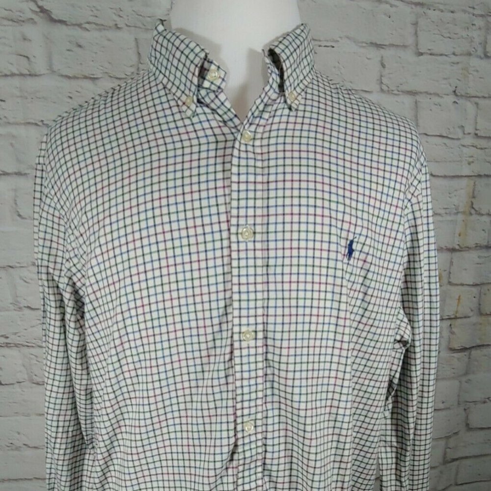 Lauren Classic Fit Button Front L/S White Ck XXL